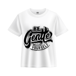 MosLuxarTrend Men’s White Cotton T-Shirt – "Be Gentle With Yourself" Edition