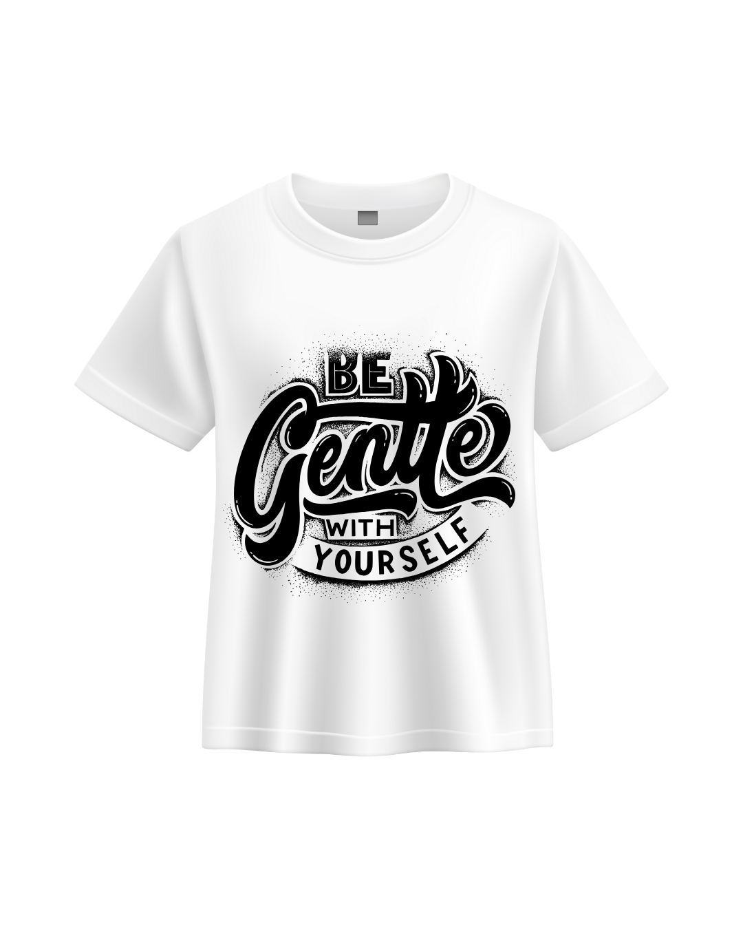 MosLuxarTrend Men’s White Cotton T-Shirt – "Be Gentle With Yourself" Edition