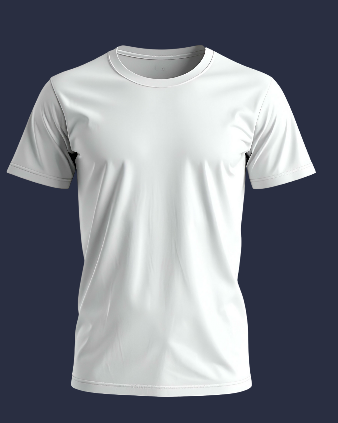 MosLuxarTrend Men’s White Solid Crew T-Shirt – Premium Cotton Blend