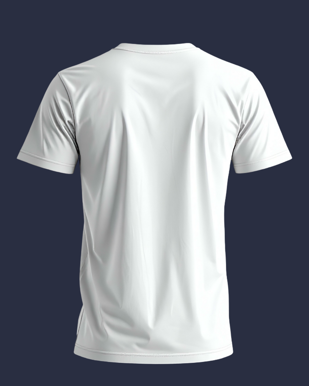 MosLuxarTrend Men’s White Solid Crew T-Shirt – Premium Cotton Blend - Image 2