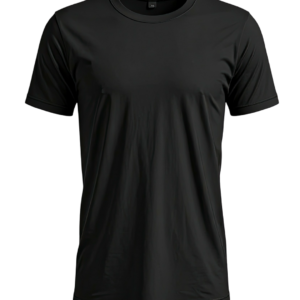 MosLuxarTrend Men’s Black Solid Crew T-Shirt – Premium Cotton Blend