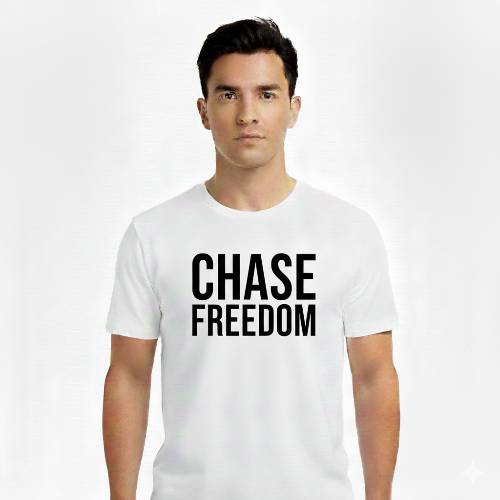 MosLuxarTrend Men’s White Cotton T-Shirt – CHASE FREEDOM T-Shirt