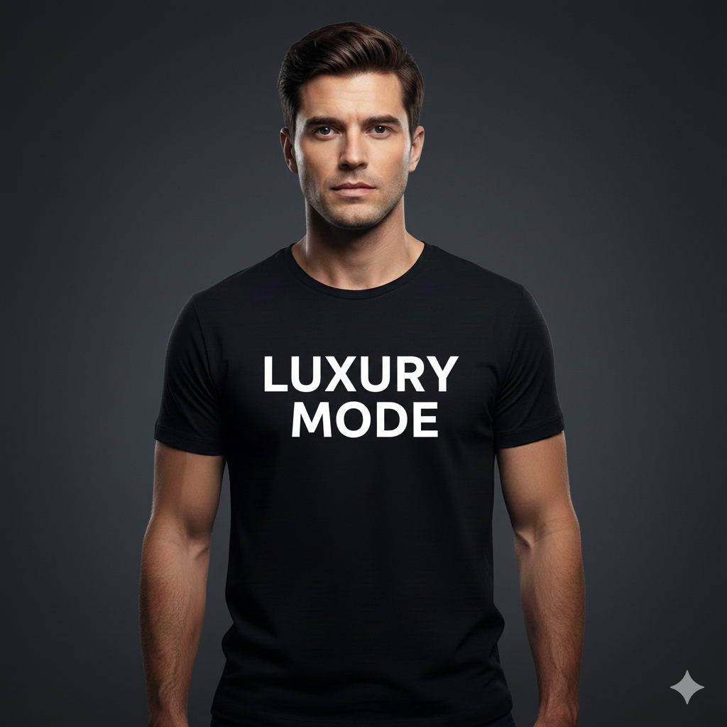 MosLuxarTrend Men’s Black Cotton T-Shirt Luxury Mode Minimalist Tee