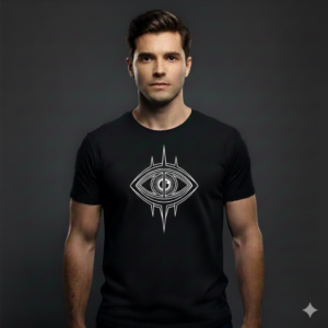 MosLuxarTrend Men’s Black Cotton T-Shirt  All-Seeing Eye Symbol Tee