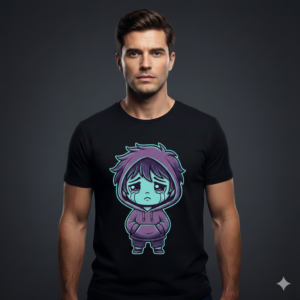 MosLuxarTrend Men’s Black Cotton T-Shirt  Aesthetic Hoodie-Style Tee